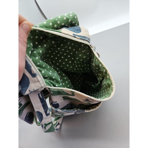 Bungalow 360 Whale Canvas Crossbody Purse Adjustable Polka Dot Lining - Picture 8 of 9